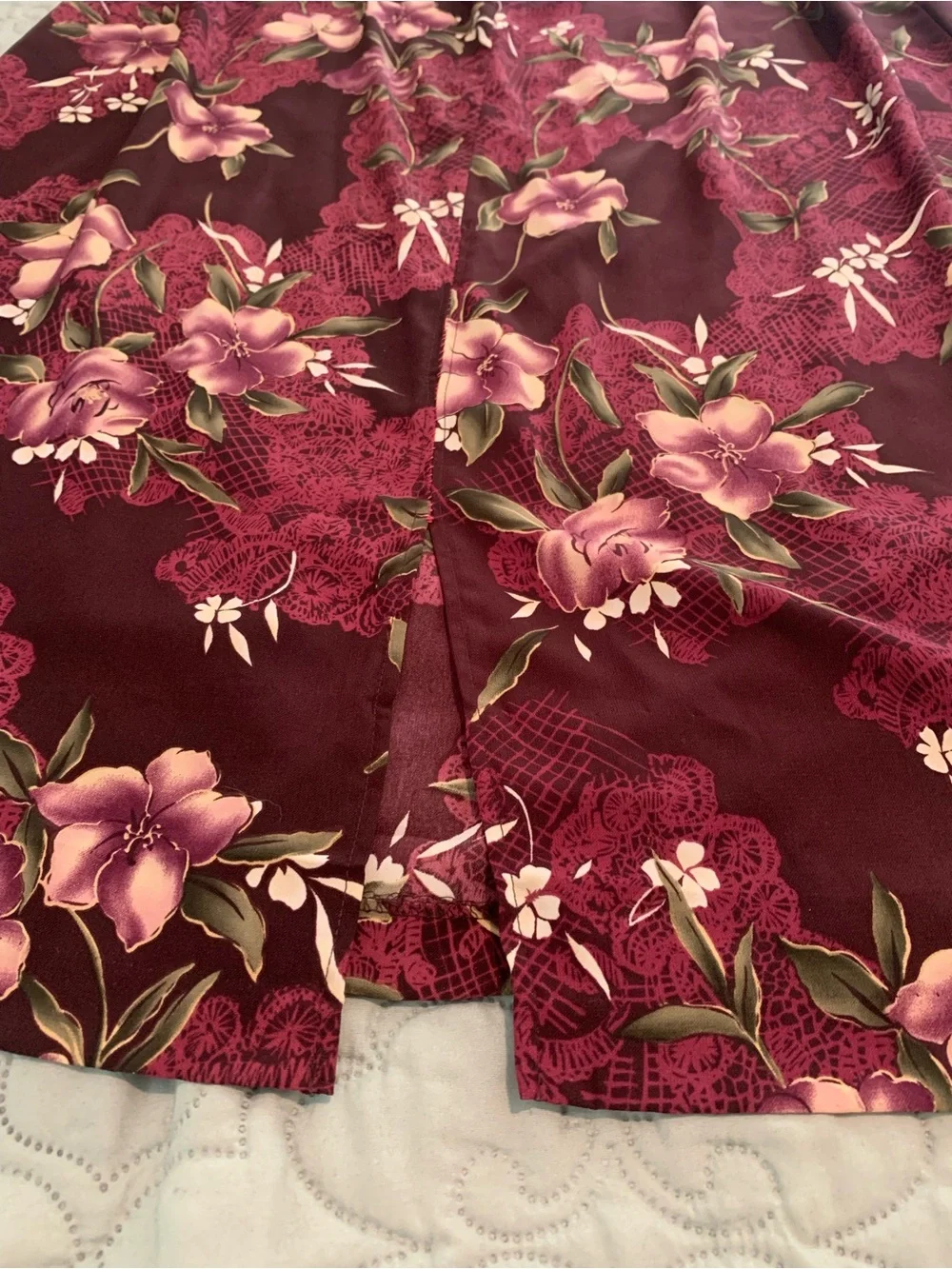 ⁠Vintage Kathie Lee Floral Maxi Skirt Plum Purple Plus Size 22W 90s Whimsygoth